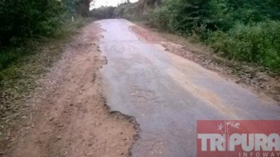Deplorable condition of Silachari - Natun Bazar Road makes life miserable at Amarpur 